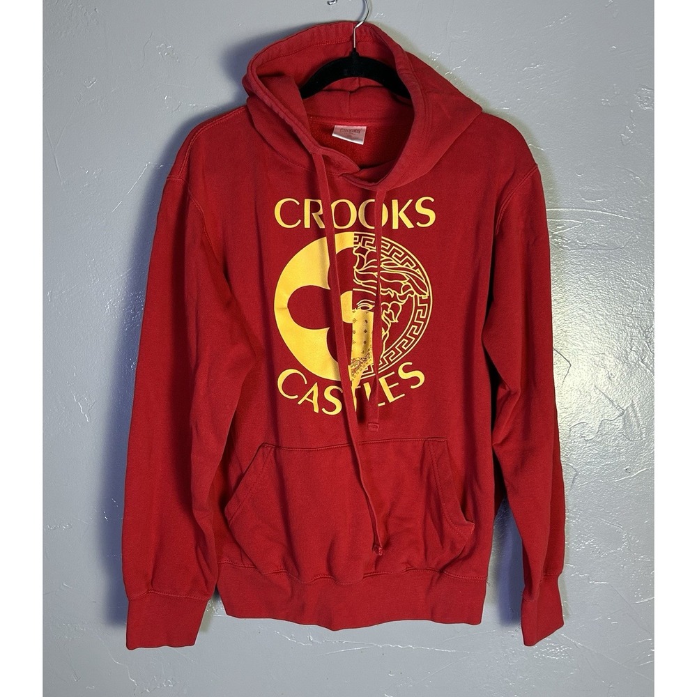 Men's red Crooks & Castles pullover hoodie M Lounge Relaxed